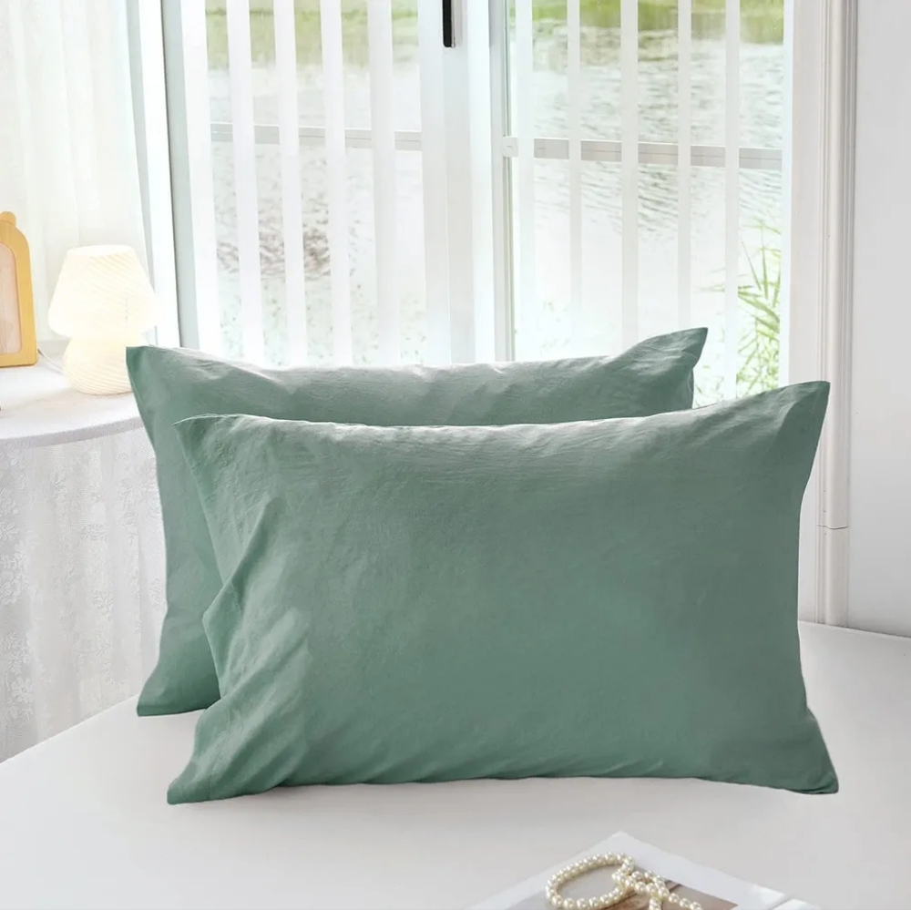 Sage green pillowcases